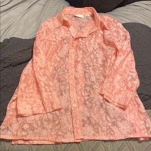 Alfred Dunner Pink Button Down Shirt